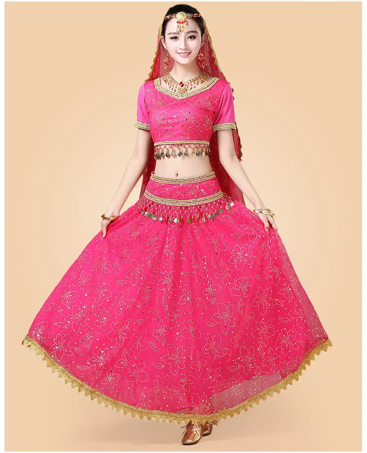 2018 Sari Dancewear женский комплект одежды для танца живота индийские танцевальные