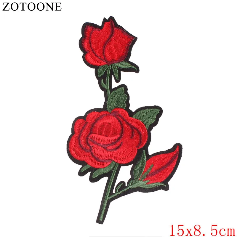 ZOTOONE патч для одежды 1 шт. большой красный цветок розы вышитый патч DIY Железо На пришить ткань ремонт одежды для свадьбы патч