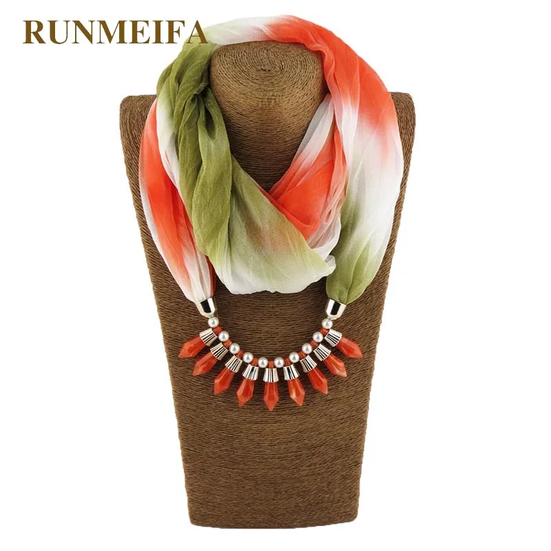 Женские шармы RUNMEIFA шифоновое ожерелье с кулоном цилиндрической формы весенний