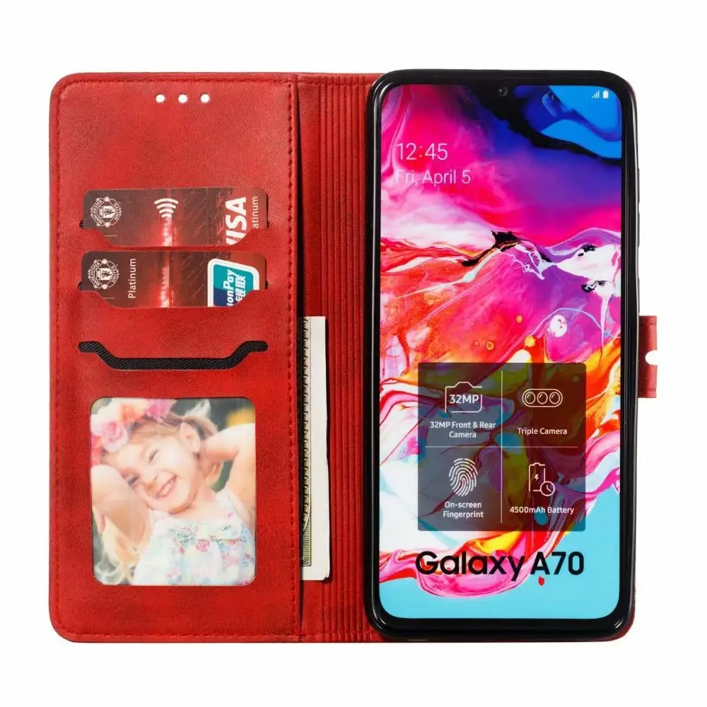 Кожаные чехлы для Samsung Galaxy a10 a20 a30 a40 чехол a50 a60 a70 с откидной крышкой кошелек сумка