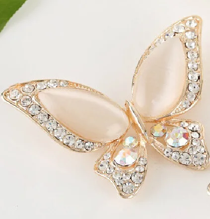 Уникальная Милая дизайнерская брошь в виде бабочки с опалом со стразами пряжка