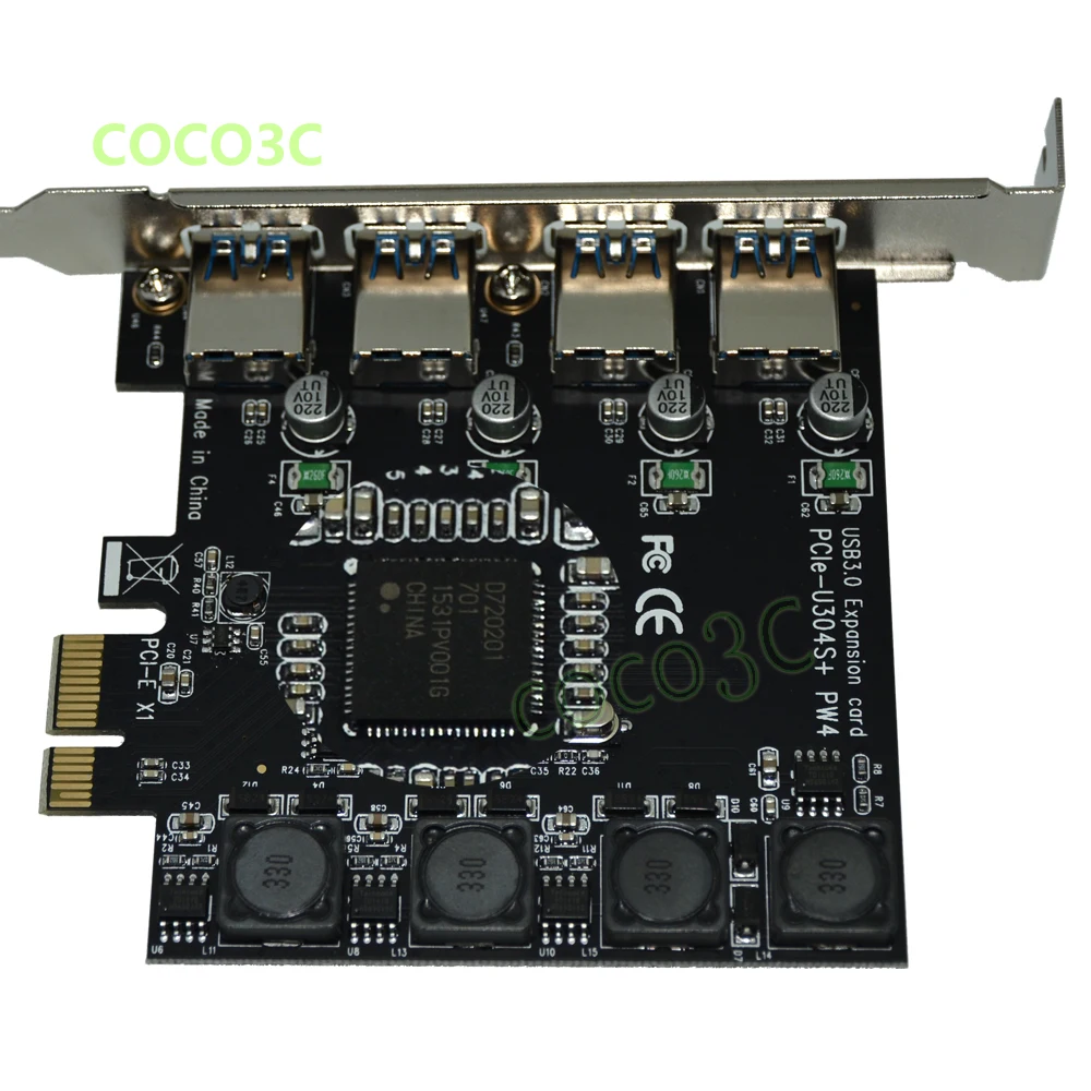 Superspeed 5 Гбит/с 4 порта USB 3 0 PCI-e контроллер карты PCI Express к USB3.0 конвертер адаптер |