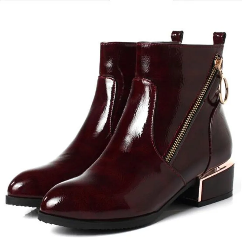 Women Boots Autumn and winter New style fashion British style Short boots Side zipper Cashmere Keep warm Winter boots size 34-43