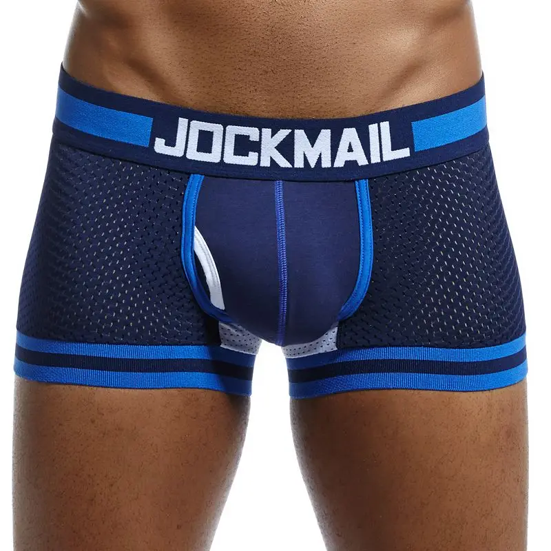 JOCKMAIL фирменное Мужское нижнее белье боксеры новые сетчатые шорты мужские трусы