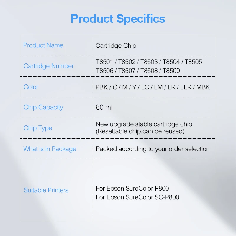 Детали для картриджей Epson SureColor P800 9 цветов|chip|chip packageschip video |