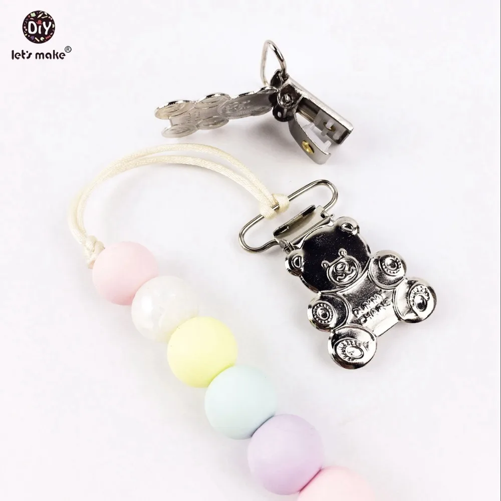 Let's make Pacifier Clip (100pcs)Teddy Bear Suspender Metal Ecofriendly DIY Crafts Accessories Adapters Attachments | Мать и ребенок