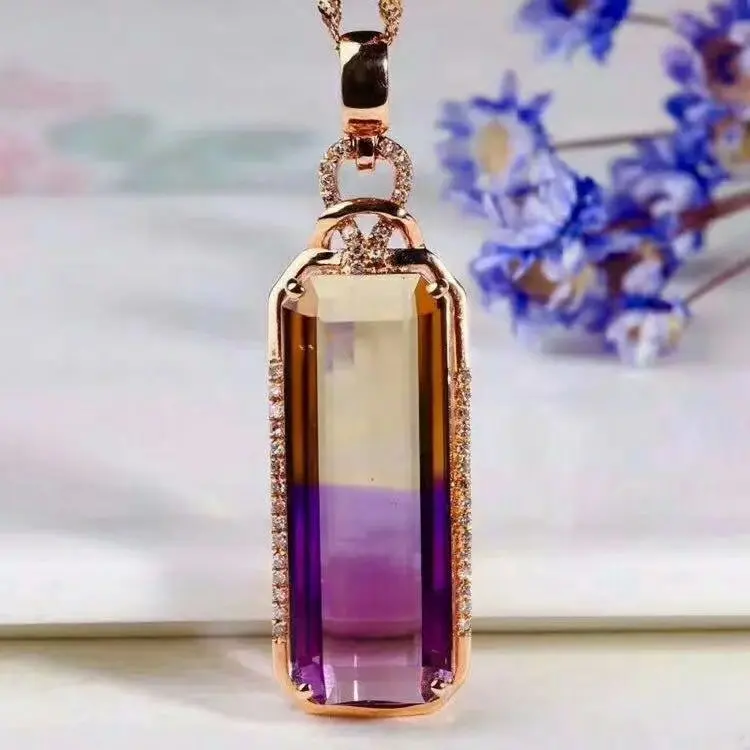 Подвеска shilovem из стерлингового серебра 925 пробы с пьезоэлектрическим аметрином