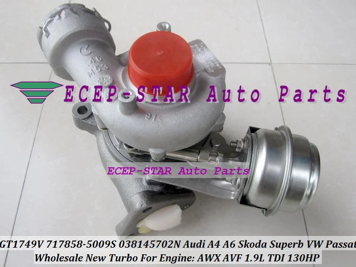 Турбокомпрессор GT1749V 717858 5009S для AUDI A4 A6 SKODA Superb VW PASSAT AWX AVF 1.9L TDI|turbocharger 2|turbocharger