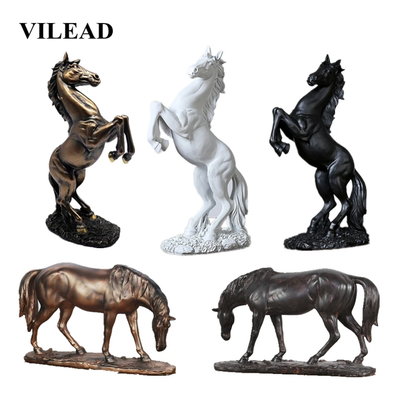 VILEAD 17 см 31,5 см Фигурки лошадей из смолы креативная статуя животного винтажный домашний декор ремесла украшения для дома аксессуары