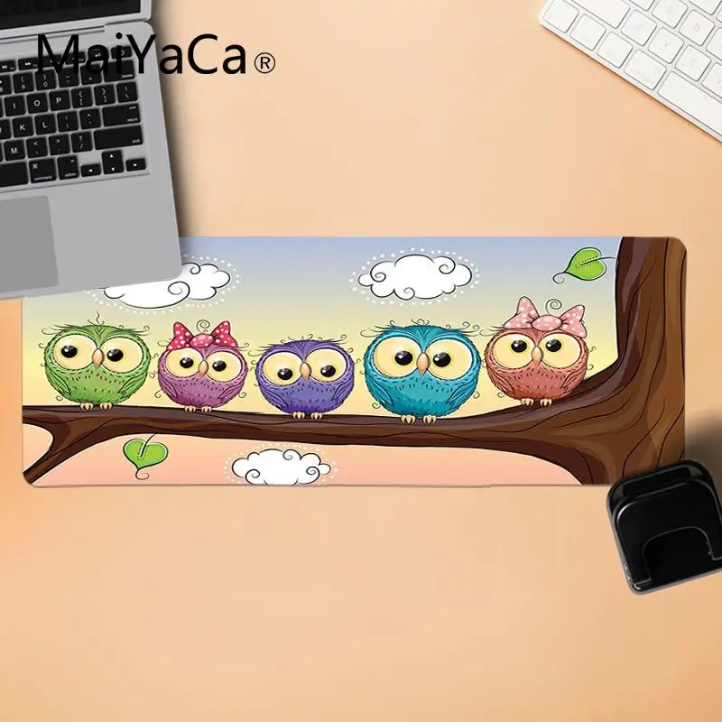 MaiYaCa забавная сова животное мышь коврик геймерская игра коврики резиновые мыши Прочный Коврик для мыши на стол - Цвет: LockEdge 30x80cm