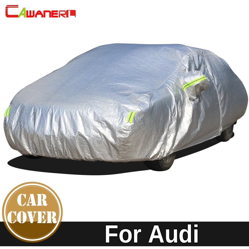 Cawanerl Thicken Cotton Car Cover Anti-UV Sun Shade Snow Rain Hail Dust Protection Waterproof Cover For Audi 100 200 80 90 A3