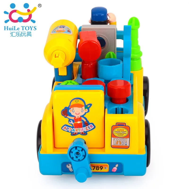 Baby Toys Car Tool Sets Vehicles Bump'n'Go Toy Truck with Electric Drill Various Tools Lights Music for Children Gift |