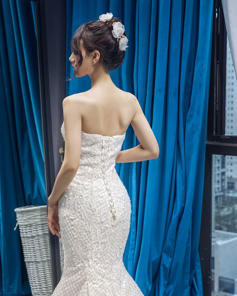 J66660 jancember Русалка свадебное платье как белый без бретелек лиф сердечком