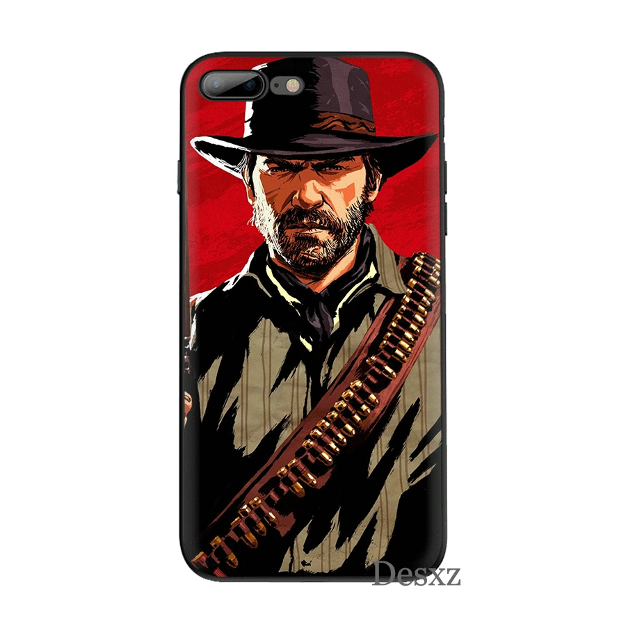 B4 Desxz сотовый силиконовый чехол для телефона TPU для iPhone 7 8 6 6s Plus X XS Max XR 5 5S SE чехол крутая игра Красный изображения из фильма «Red Dead Redemption» 2 оболочки - Цвет: B4