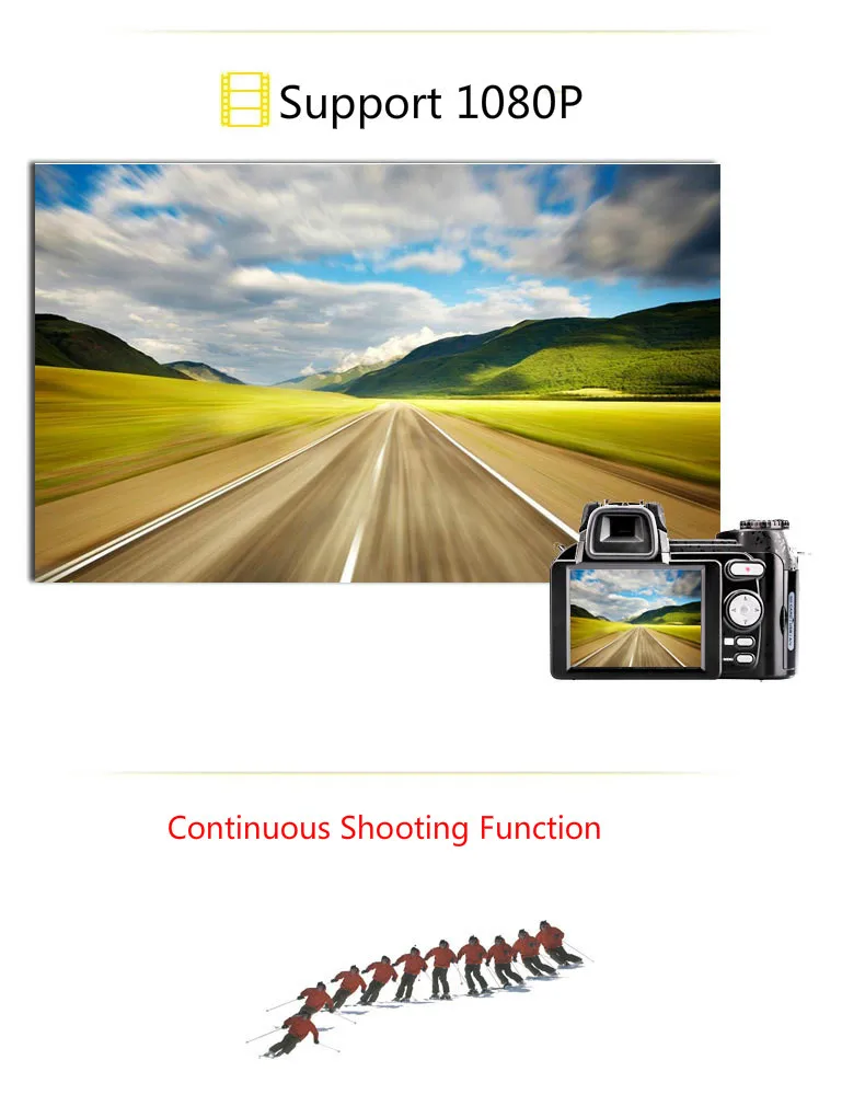 POLO/Protax D7200 цифровая камера 33MP с автофокусом профессиональная SLR HD видеокамера 24X+ телеобъектив широкоугольный светодиодный объектив 13MP CMOS
