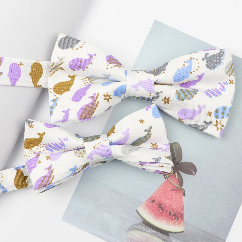 Set 22 Комплекты для родителей и детей с мультяшными фруктами и животными, галстук-бабочка с принтом, милые хлопковые детские аксессуары для домашних животных, мужские вечерние галстуки-бабочки на свадьбу - Цвет: Set 22