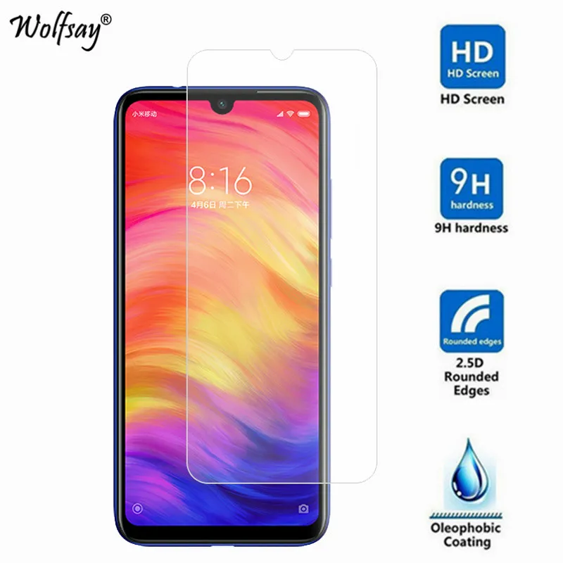 Protector de pantalla de vidrio templado para Xiaomi Redmi Note 7 Pro, pel&iacute;cula protectora para tel&eacute;fono Xiaomi Redmi Note 7 Pro-2