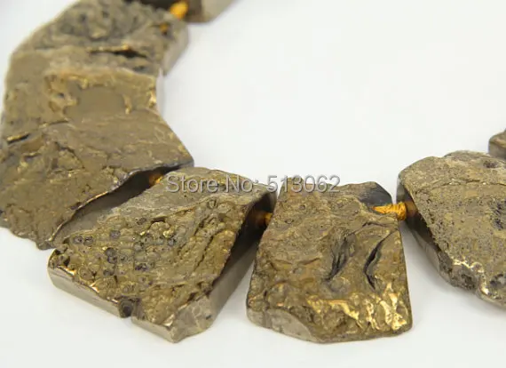 Около 15 шт./нить золотистых желтых титановых агатов градиентные кусочки ожерелья