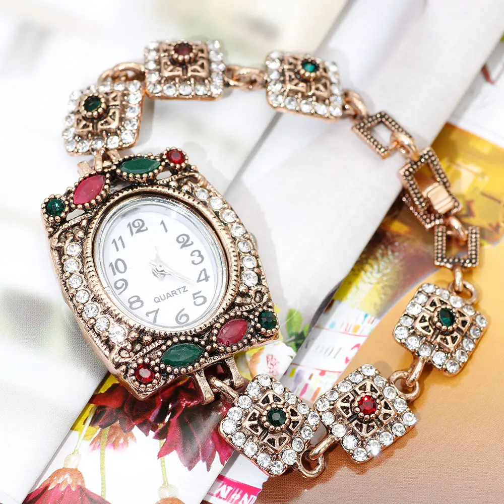 Наручные часы SUNSPICE MS в стиле ретро золотого цвета браслет с марокканскими