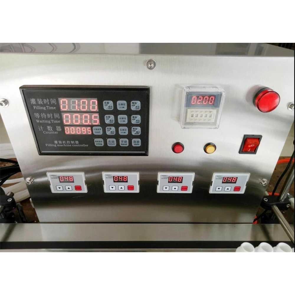 Новая машина для наполнения жидкостей с четырьмя головками полностью