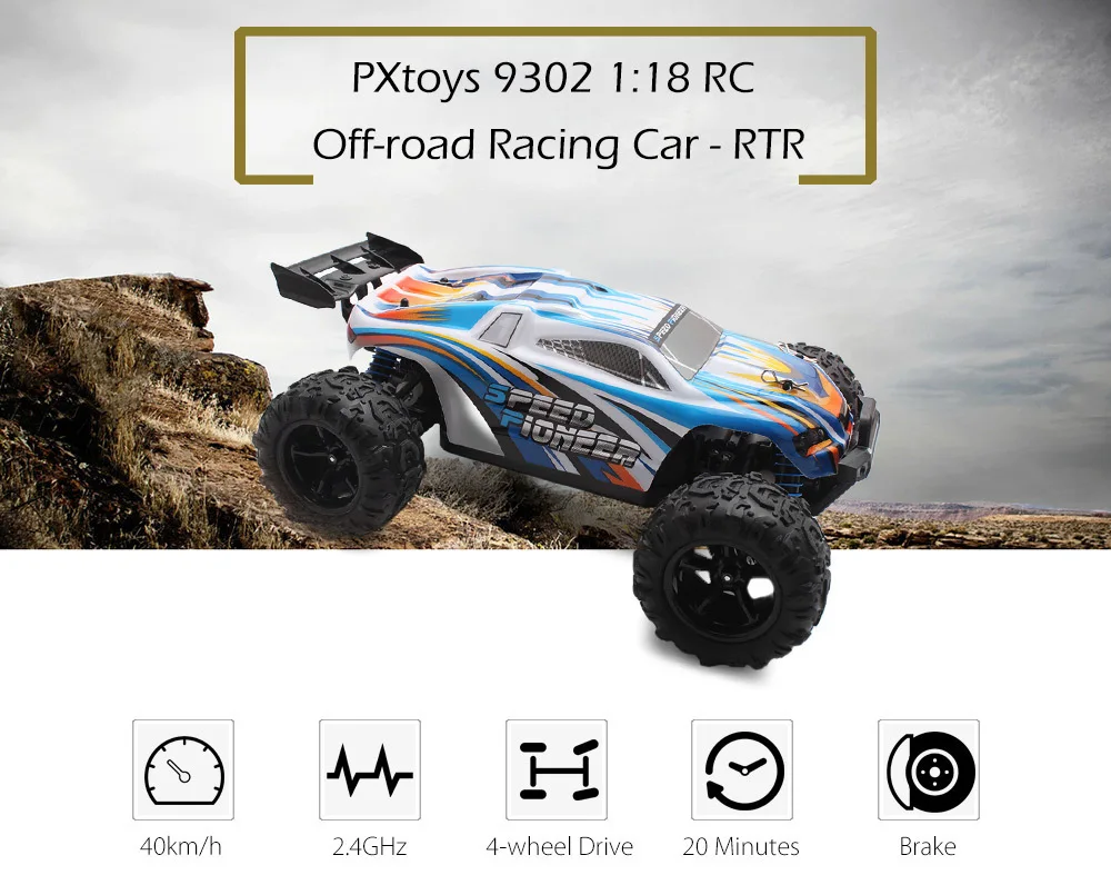 Пульт дистанционного управления 1:18 4WD RC гоночный автомобиль RTR 40 км/ч/2,4 ГГц полный пропорциональный контроль тормоза Onster грузовик детские подарки
