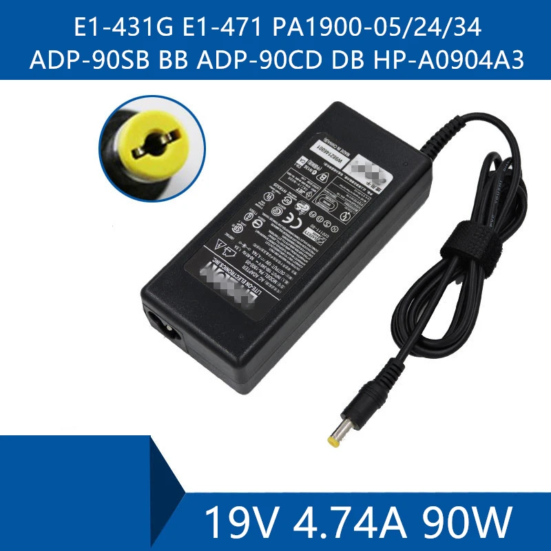 

Laptop AC Adapter DC Charger Connector Port Cable For Acer E1-431G E1-471 PA1900-05/24/34 ADP-90SB BB ADP-90CD DB HP-A0904A3