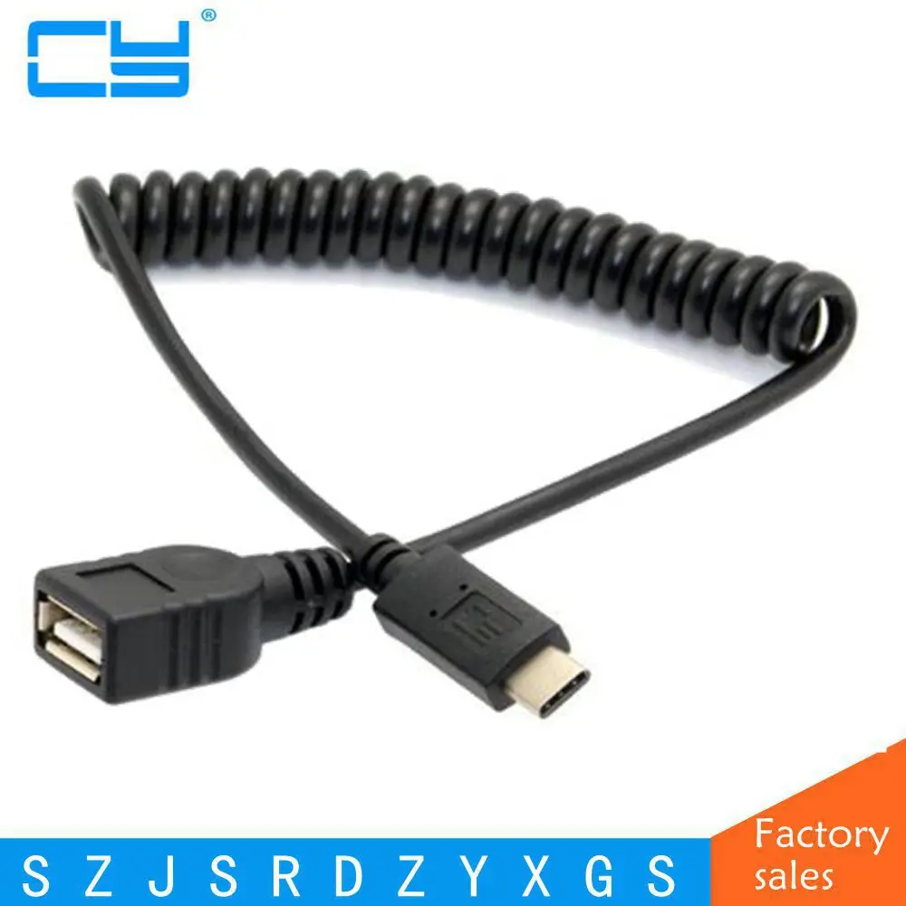 Растягивающийся USB C 3 1 Type к 2 0 A Женский OTG кабель для передачи данных планшета и