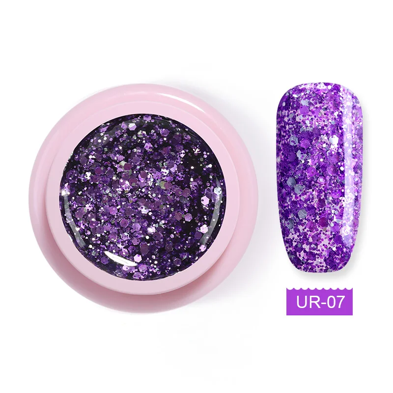 Ur Sugar 7,5 мл замочить от УФ красочных серий Блеск Гель голографический лак розовый золотистый лак Гель-лак для ногтей - Цвет: 5ml 7