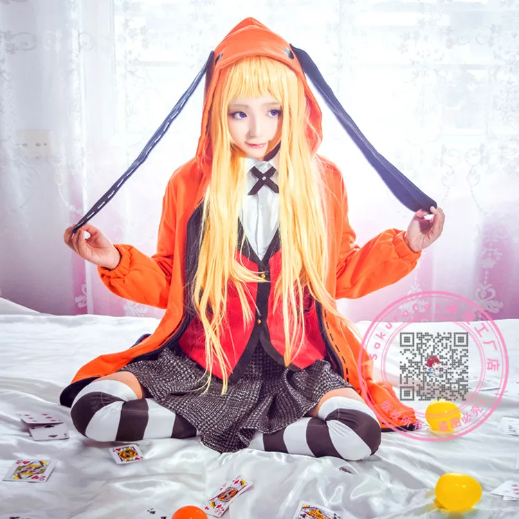 Аниме фигурка Kakegurui Yomotsuki Runa JK школьная форма для девочек костюмы оранжевая