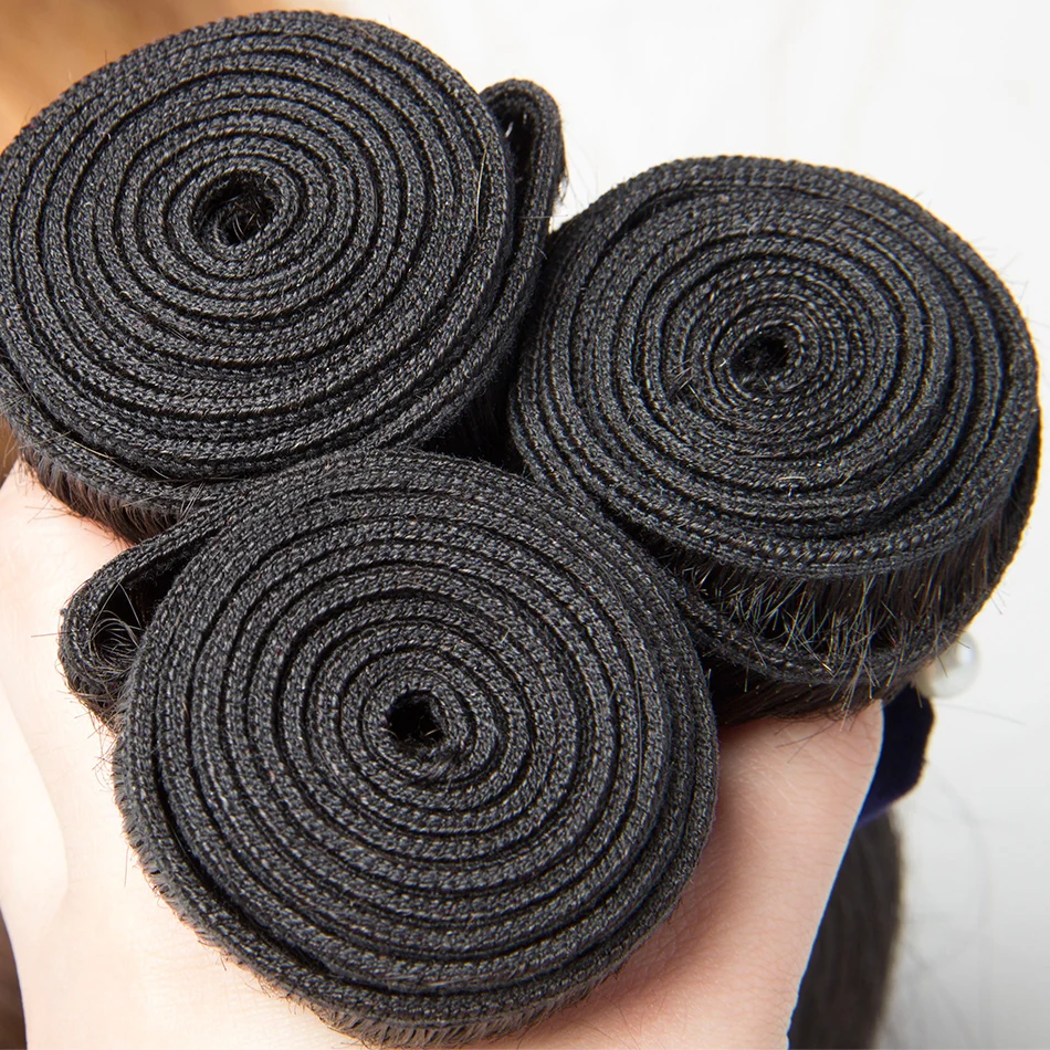 Alibele кудрявые прямые волосы пучки 4 шт. бразильские плетение не Реми уток яки