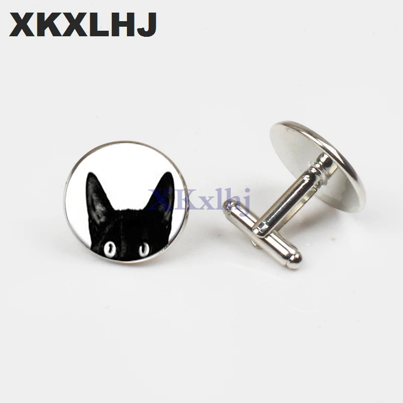 XKXLHJ новые модные мужские запонки с животными черным котом для Хэллоуина