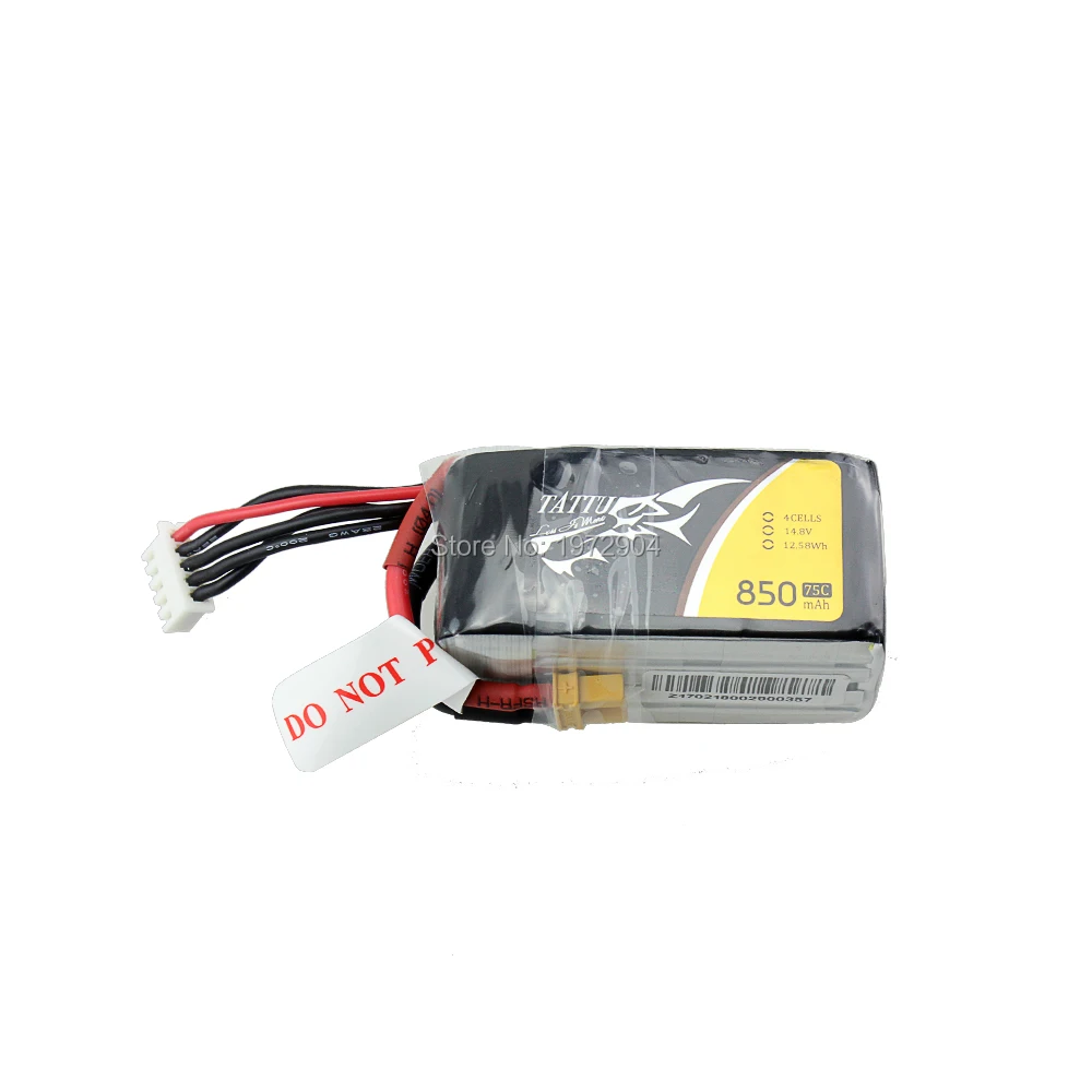 Литий полимерный аккумулятор Tattu 4S 850mAh 14 8 V 75C литий с разъемом XT30|4s lipo|lipo battery4s lipo