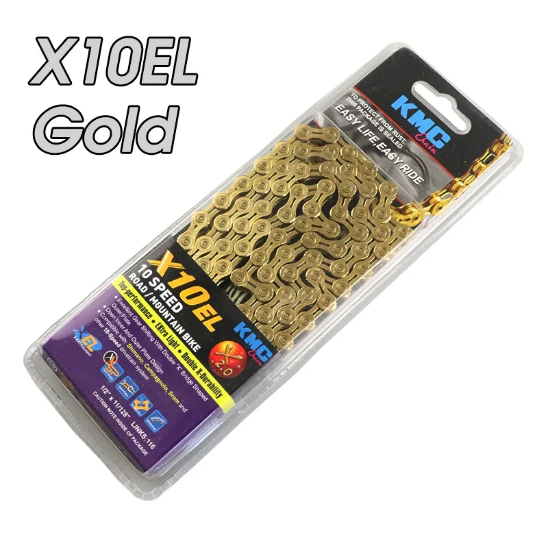 X10EL Gold X8EPT X9EPT X10EL X11EL KMC велосипедная цепь дополнительный светильник 8 9 10 11S 116L MTB горная велосипедная цепь для SHIMANO SRAM 8/9/10/11S - Цвет: X10EL Gold