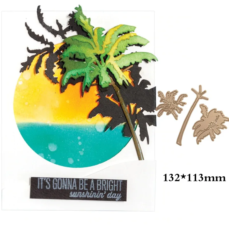 8 Layered Palm Tree Летняя серия серебряных металлических штампов трафареты для скрапбукинга, изготовление бумажных открыток, рукоделие, Декор, новинка, ручная работа, тиснение - Цвет: 8 Layered Palm Tree
