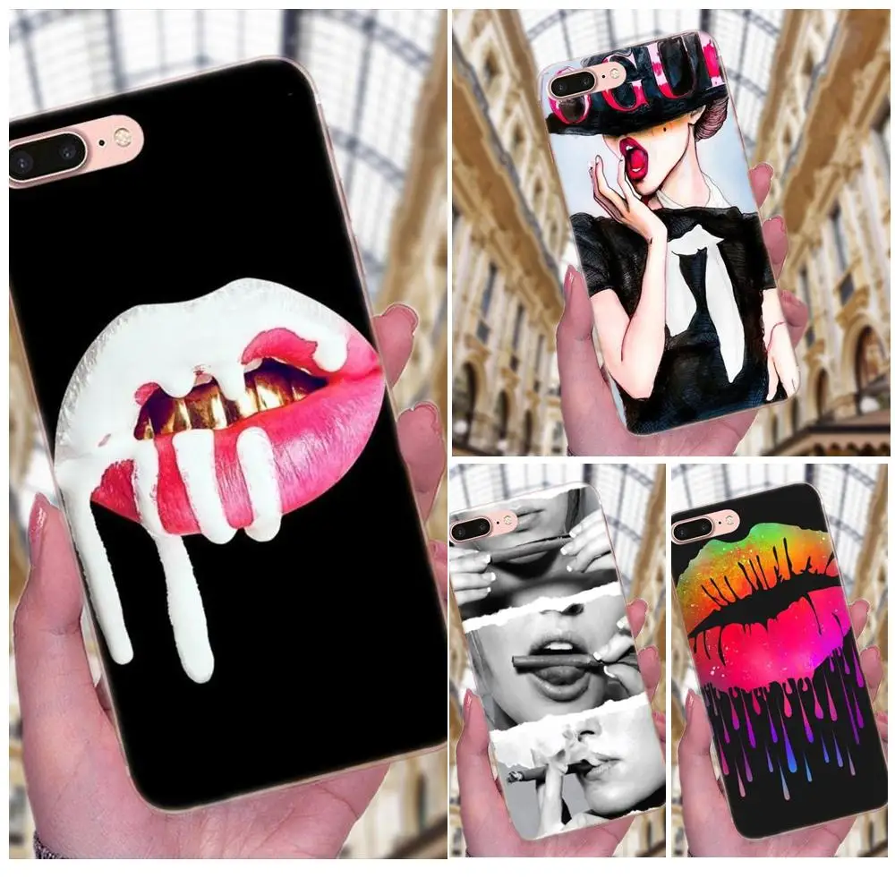 Распродажа сексуальный укусывающий рот для губ Sony Xperia Z Z1 Z2 Z3 Z4 Z5 compact Mini M2 M4 M5 T3 E3 E5