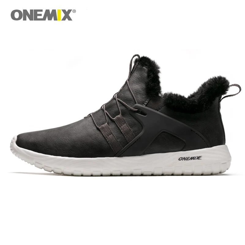 ONEMIX мужские зимние ботинки с мехом теплые мужская обувь спортивная в