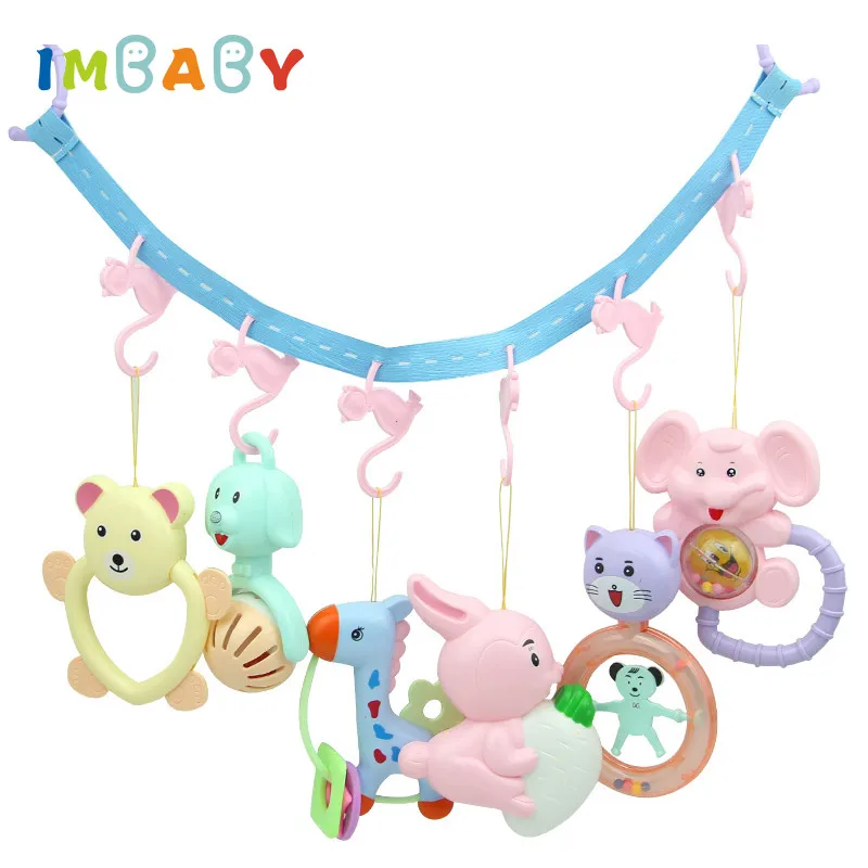 IMBABY Hooks for Stroller Hook Infant Crib Hook Toy for Newborns Rattle Baby Toys for Stroller Baby Toys Stroller Accessories