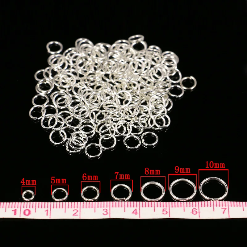 JAKONGO 400pcs/lot Silver Plated Single Loops Jump Rings&Split Rings Jewelry Findings Accessories fit for Jewelry Making