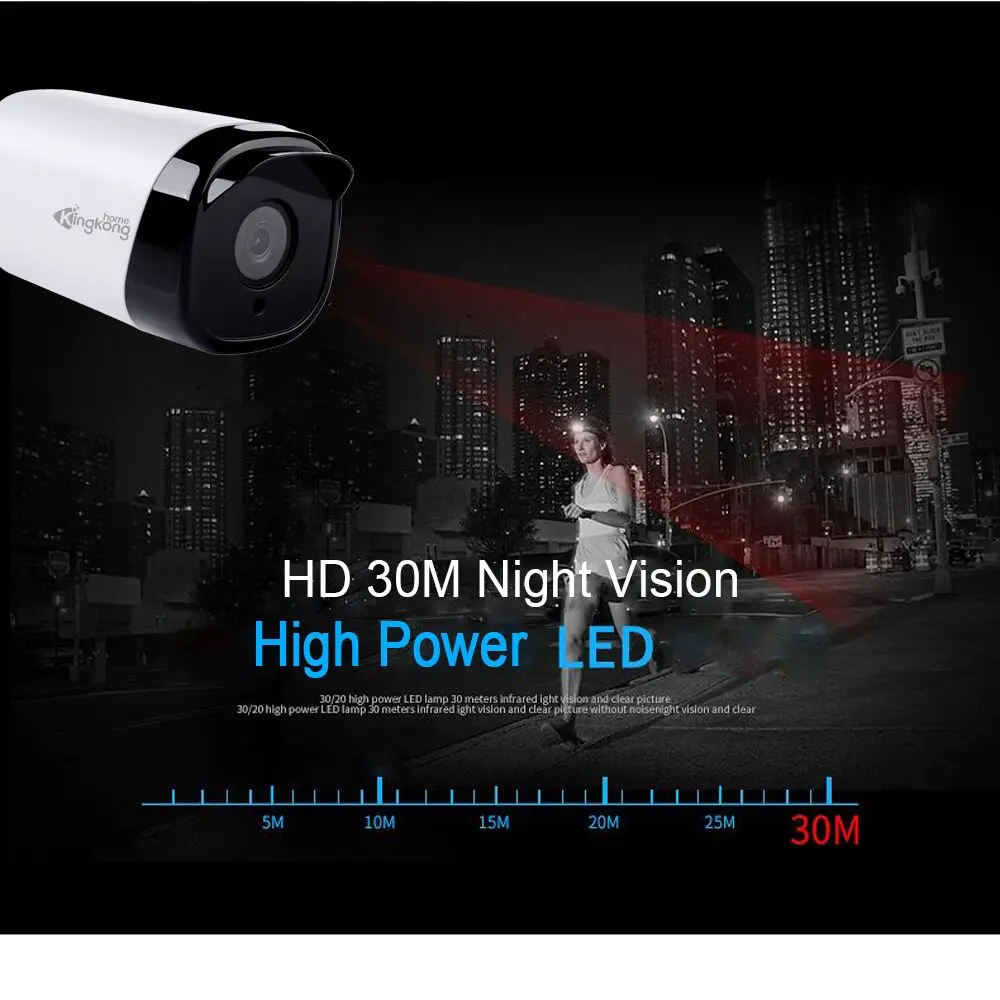 Kingkonghome CCTV Камера POE 2 8 мм объектив IP 1080 P ONVIF P2P обнаружения движения