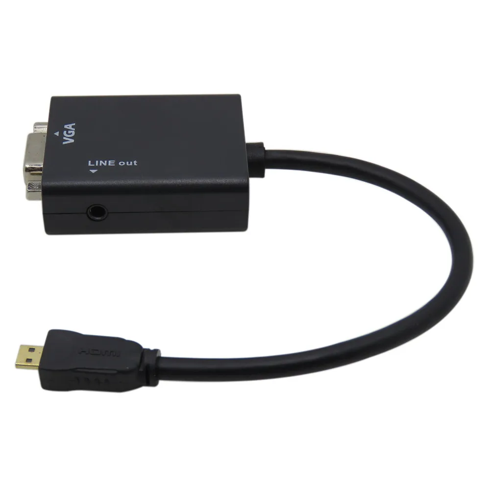 Микро HDMI к VGA адаптер 3 5 мм Jack кабель преобразователь сигнала цифровой в
