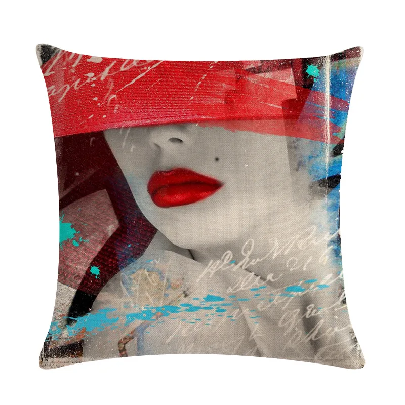 Картина маслом искусственная хлопковая льняная наволочка 45x45 см домашний декор