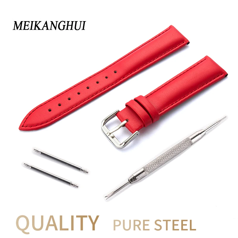 New design white Watches Band watch Accessories strap For Women 14 15 16 17 18 19 20 mm Leather watch band watch bracelet