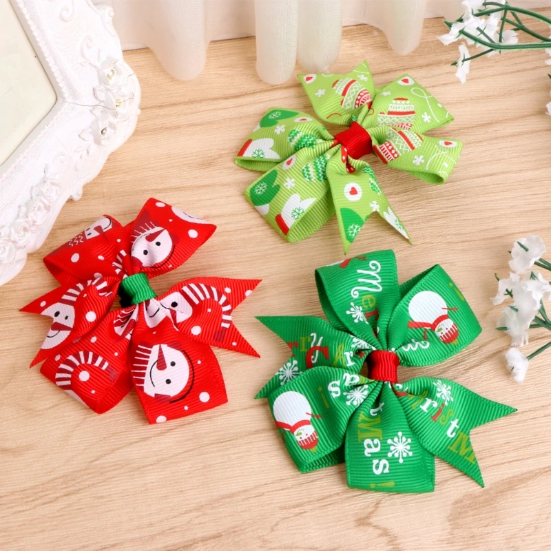12 шт. Рождественский ошейник заколки-бантики заколки для девочек оптом