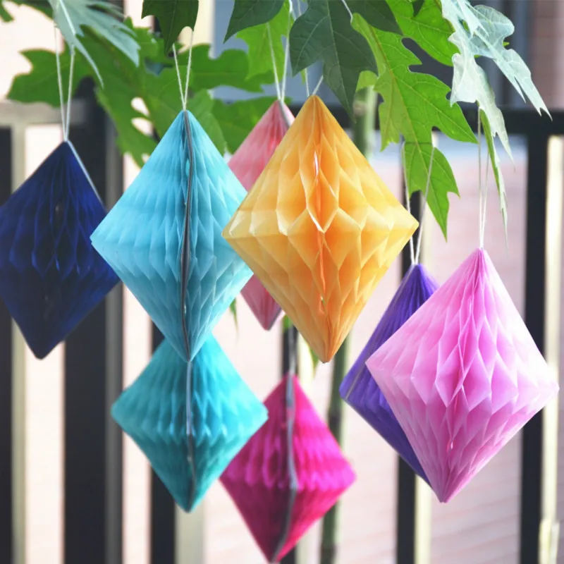 6 Inth чистый цвет алмазные сотовые шары бумажные фонари свадебные украшения