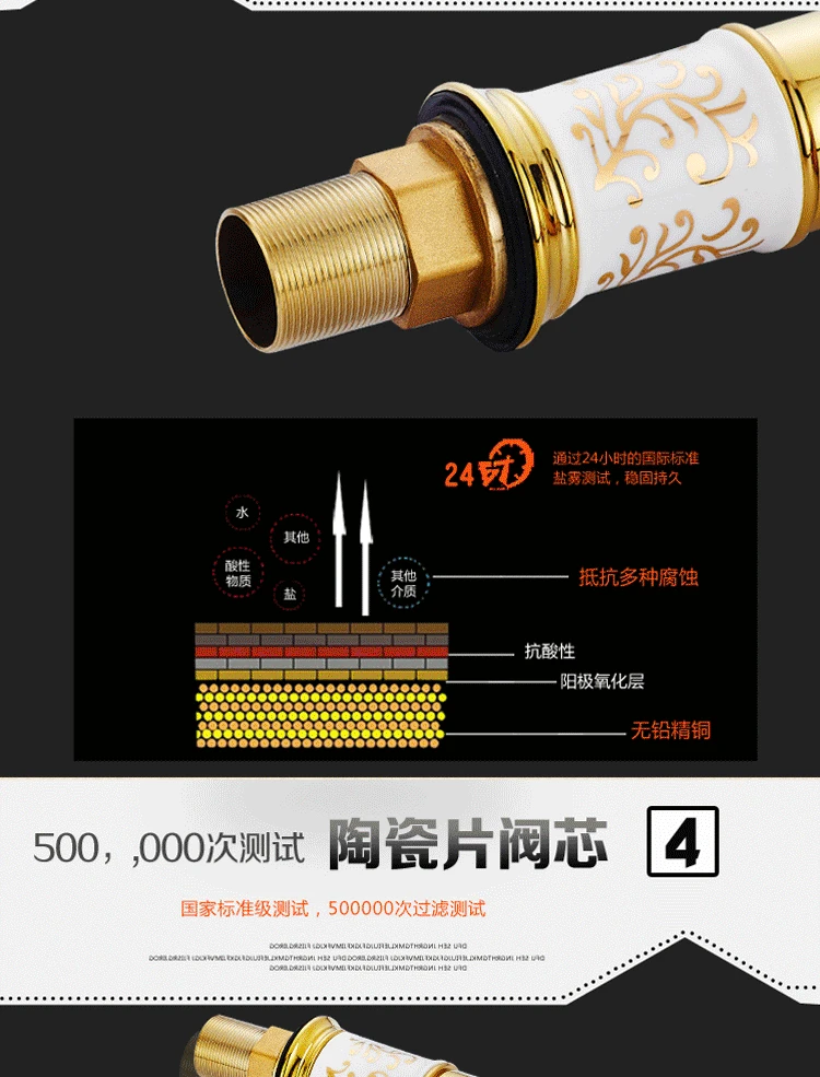 Роскошный смеситель для ванной комнаты из твердой латуни золотого цвета от DONA