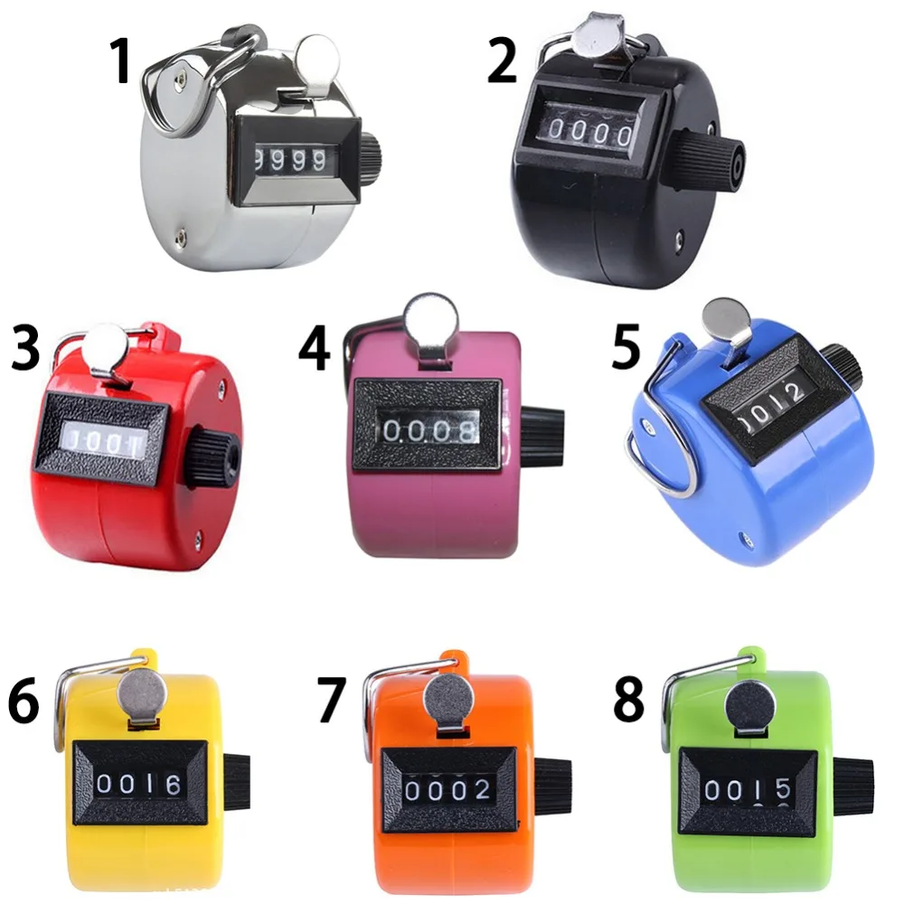 

2017 Hand Tally Click Counter with 4 Digital Number Finger Display 8 Colors 4-digit Counters