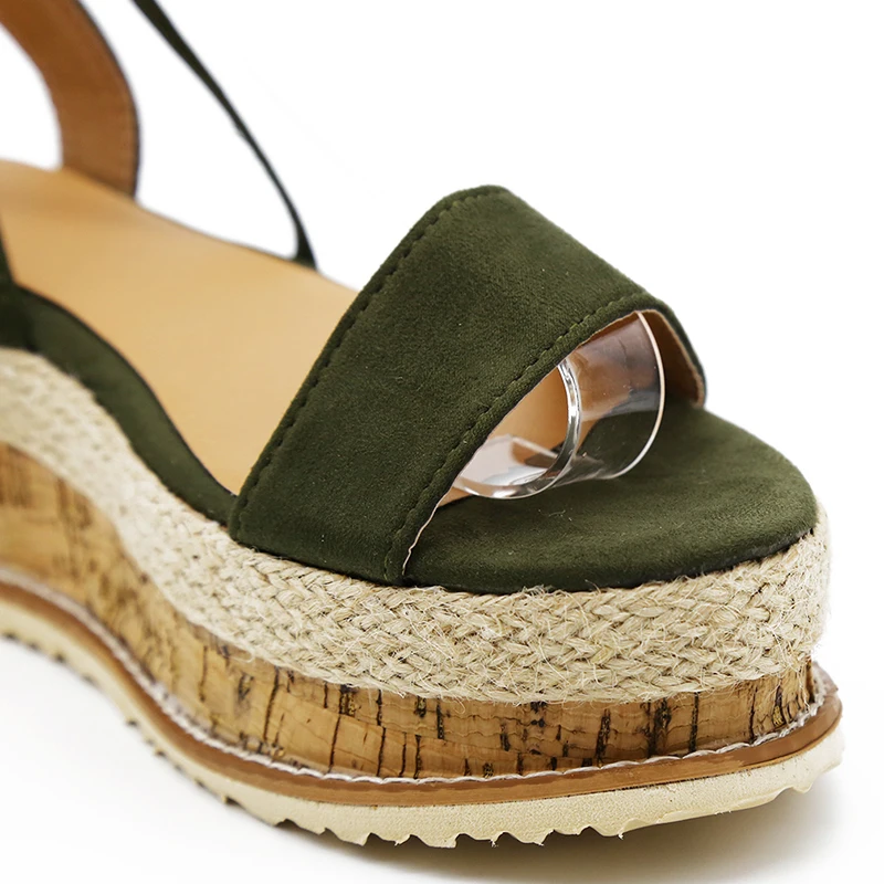 Белые босоножки на танкетке женские платформе Летняя женская обувь для