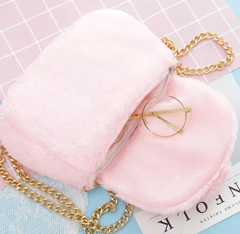 Милые плюшевые сумки на плечо с заячьими ушками Кроликом хвостом мини кошелек