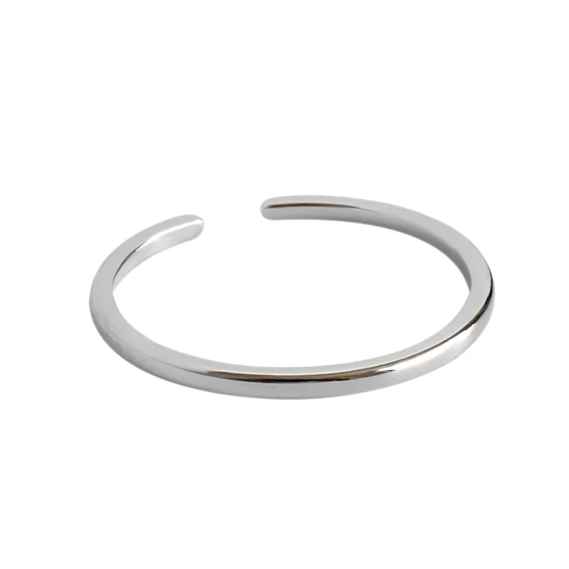

Flyleaf 100% 925 Sterling Silver Thin Round Circle Open Rings For Women Minimalist Lady Fashion Jewelry