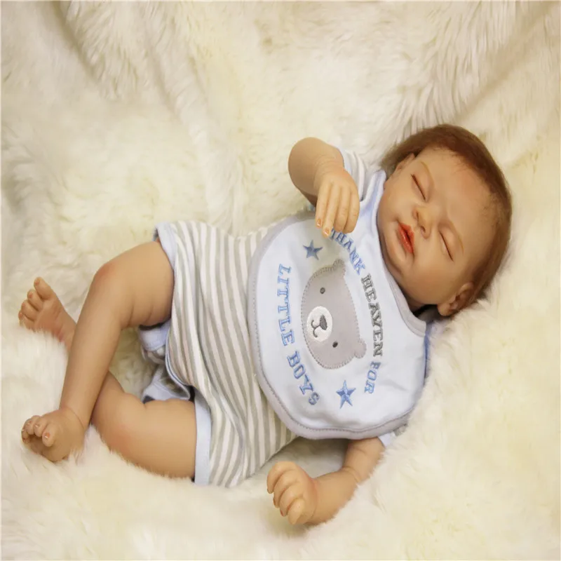 SanyDoll 22 дюйма 55 см силиконовые куклы для новорожденных милая улыбка красивая